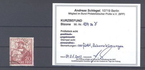 Bizone michel nummer 104y - bizone,